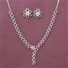 Cz Classic Necklace Set With 2 Tone Plating
