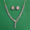 Cz Classic Necklace Set With 2 Tone Plating