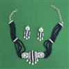 Cz Classic Necklace Set With Rhodium Plating
