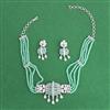 Cz Classic Necklace Set With Rhodium Plating
