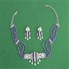 Cz Classic Necklace Set With Rhodium Plating