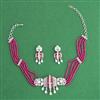 Cz Classic Necklace Set With Rhodium Plating