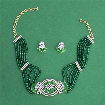 Cz Classic Necklace Set With 2 Tone Plating