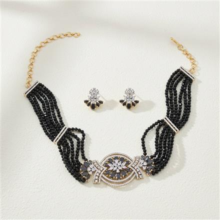 Cz Classic Necklace Set With 2 Tone Plating