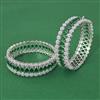 Cubic Zirconia Openable Bangles With Rhodium Plating