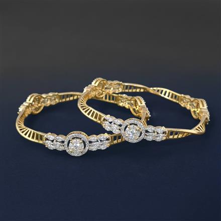 Cubic Zirconia Classic Bangles With 2 Tone Plating