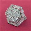 Cubic Zirconia Adjustable Ring With Rhodium Plating