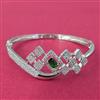 Cubic Zirconia Openable Kada With Rhodium Plating