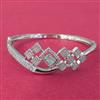 Cubic Zirconia Openable Kada With Rhodium Plating