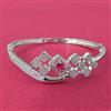Cubic Zirconia Openable Kada With Rhodium Plating