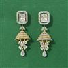 Cubic Zirconia Classic Earring With 2 Tone Plating