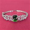 Cubic Zirconia Openable Kada With Rhodium Plating