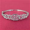 Cubic Zirconia Openable Kada With Rhodium Plating