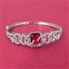 Cubic Zirconia Openable Kada With Rhodium Plating