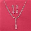 Cubic Zirconia Delicate Necklace Set With Rhodium Plating