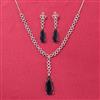 Cubic Zirconia Delicate Necklace Set With Rhodium Plating