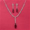 Cubic Zirconia Delicate Necklace Set With Rhodium Plating