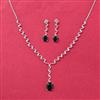 Cubic Zirconia Delicate Necklace Set With Rhodium Plating