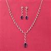 Cubic Zirconia Delicate Necklace Set With Rhodium Plating