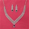 Cubic Zirconia Classic Necklace Set With Rhodium Plating