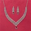 Cubic Zirconia Classic Necklace Set With Rhodium Plating