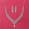 Cubic Zirconia Classic Necklace Set With Rhodium Plating