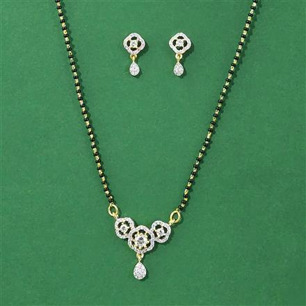 Cubic Zirconia Delicate Mangalsutra With 2 Tone Plating