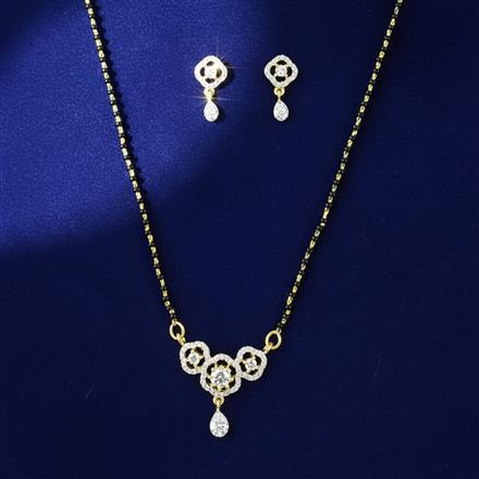 Cubic Zirconia Delicate Mangalsutra With 2 Tone Plating