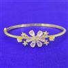 Cubic Zirconia Openable Kada With Gold Plating