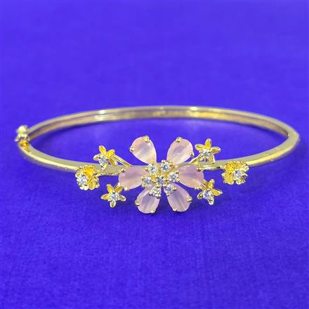 Cubic Zirconia Openable Kada With Gold Plating