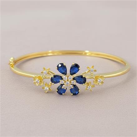 Cubic Zirconia Openable Kada With Gold Plating