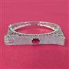 Cubic Zirconia Openable Kada With Rhodium Plating