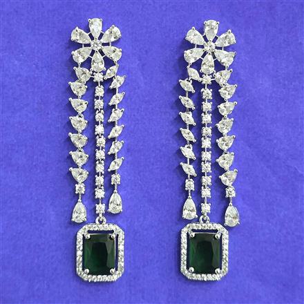 Cubic Zirconia Classic Earring With Rhodium Plating