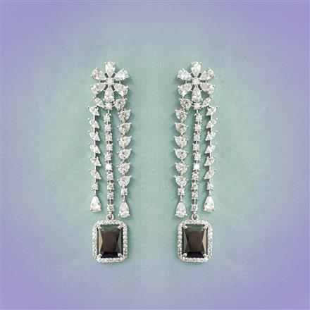 Cubic Zirconia Classic Earring With Rhodium Plating