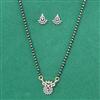 Cubic Zirconia Delicate Mangalsutra With 2 Tone Rhodium Plating