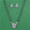 Cubic Zirconia Delicate Mangalsutra With 2 Tone Rhodium Plating