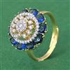 Cubic Zirconia Classic Ring With 2 Tone Plating