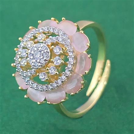 Cubic Zirconia Classic Ring With 2 Tone Plating