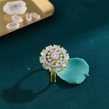 Cubic Zirconia Classic Ring With 2 Tone Plating