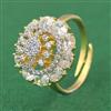 Cubic Zirconia Classic Ring With 2 Tone Plating