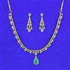Cubic Zirconia Delicate Necklace Set With Mehndi Plating