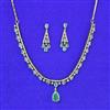 Cubic Zirconia Delicate Necklace Set With Mehndi Plating