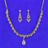 Cubic Zirconia Delicate Necklace Set With Mehndi Plating