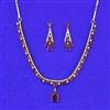 Cubic Zirconia Delicate Necklace Set With Mehndi Plating