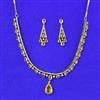 Cubic Zirconia Delicate Necklace Set With Mehndi Plating