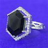 Cubic Zirconia Adjustable Ring With Rhodium Plating
