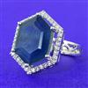 Cubic Zirconia Adjustable Ring With Rhodium Plating