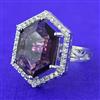 Cubic Zirconia Adjustable Ring With Rhodium Plating