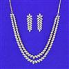 Cubic Zirconia Classic Necklace Set With 2 Tone Rhodium Plating