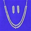 Cubic Zirconia Classic Necklace Set With 2 Tone Rhodium Plating